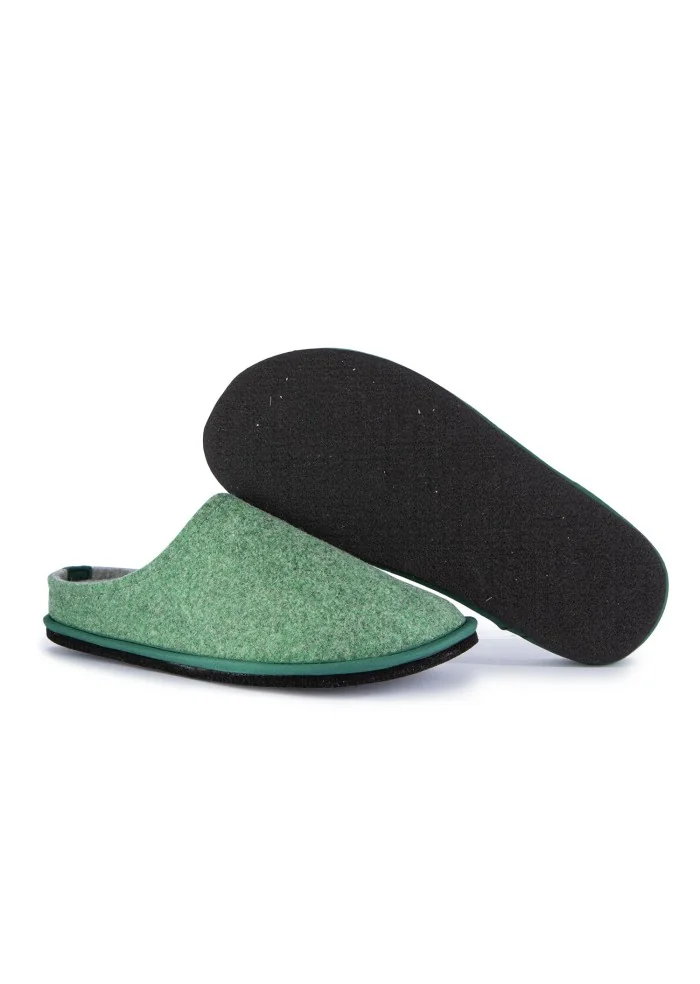 mens slippers lowenweiss wool felt green grey