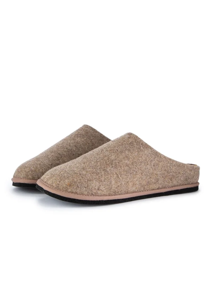 mens slippers lowenweiss wool felt brown