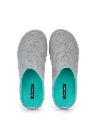 LÖWENWEISS | SLIPPERS WOOL FELT GREY AQUA GREEN