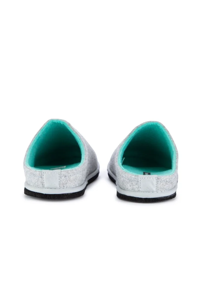 womens slippers lowenweiss wool felt grey aqua green