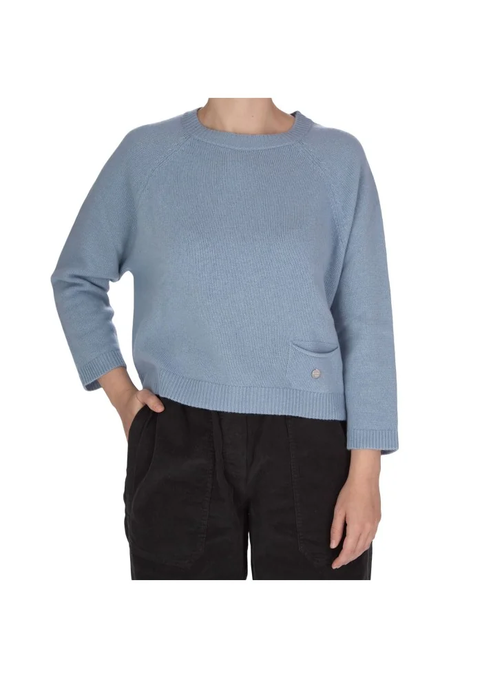 damen pullover kartika ruckenknopfe hellblau