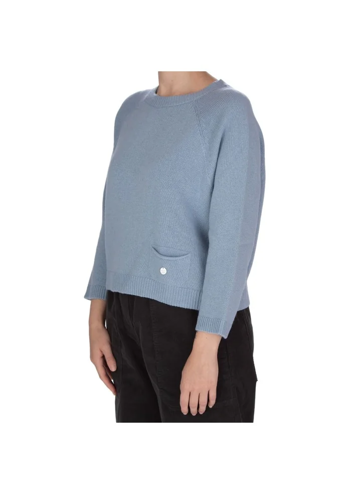 maglione donna kartika bottoni posteriori azzurro