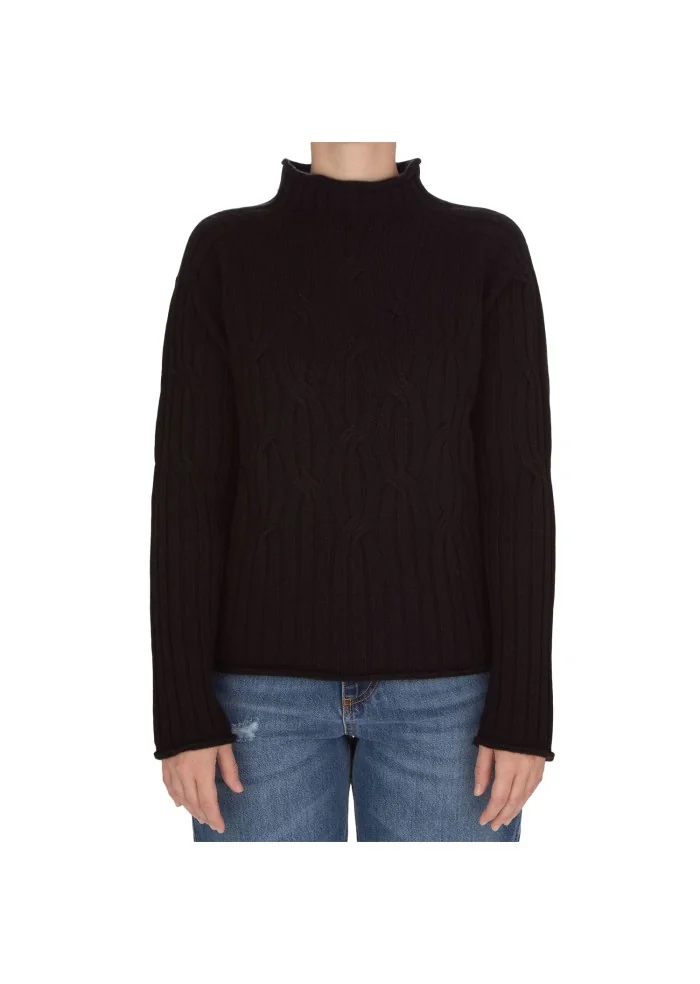 womens sweater kartika cable knit black