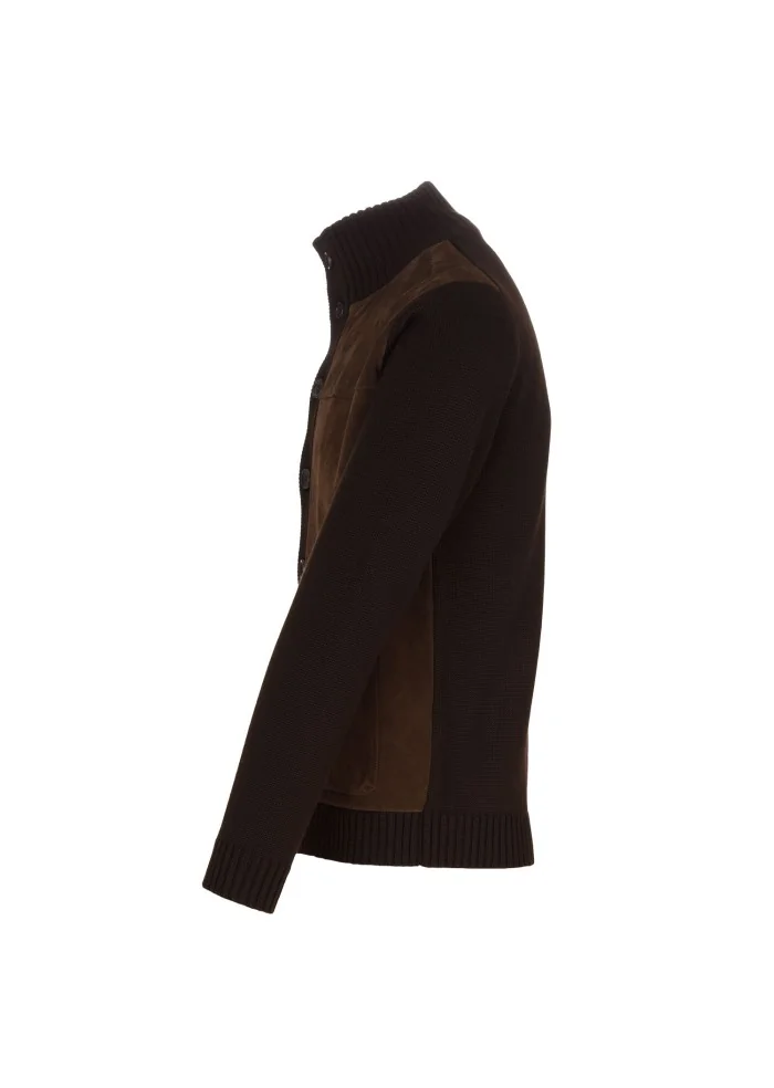 herren cardigan jacke daniele fiesoli suede braun