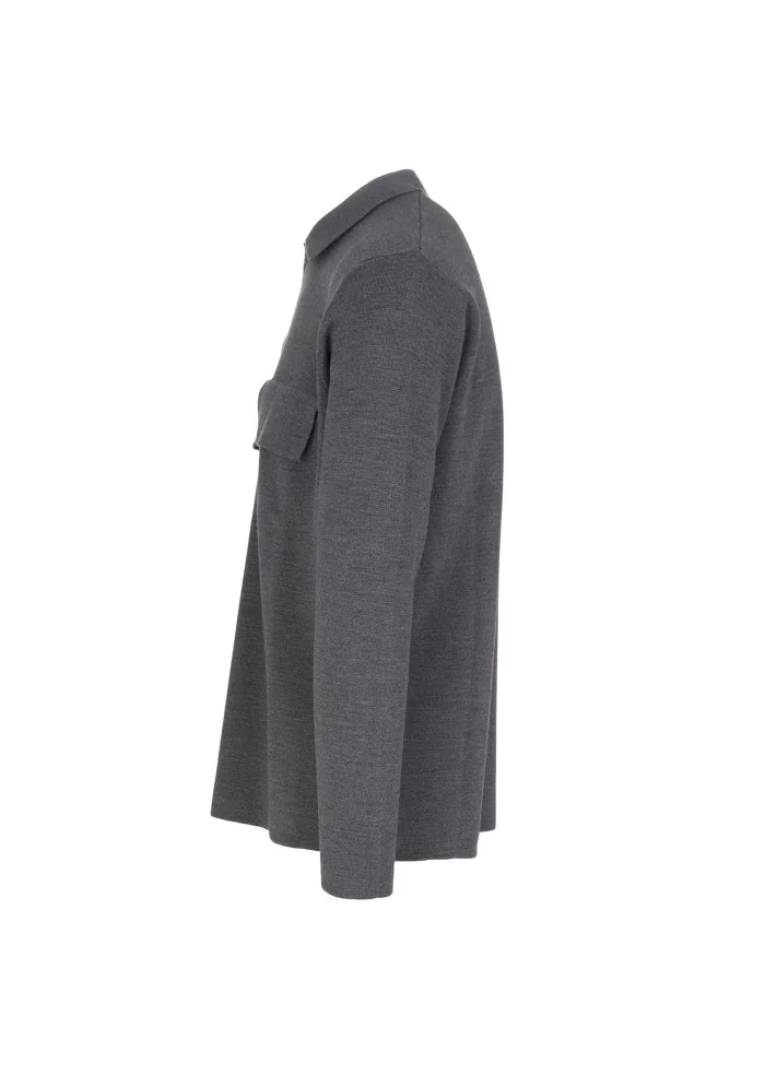 mens cardigan wool and co pockets grey