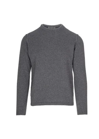 maglione uomo wool and co cuciture a vista grigio