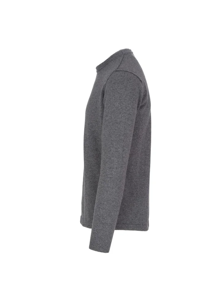 mens sweater wool and co exposed seams grey