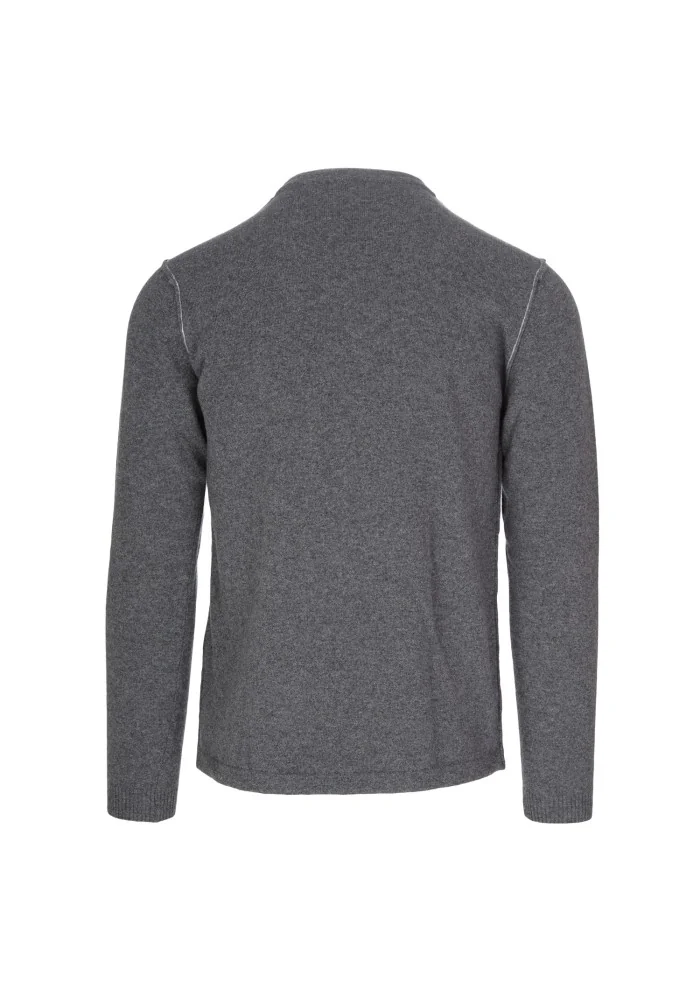 maglione uomo wool and co cuciture a vista grigio