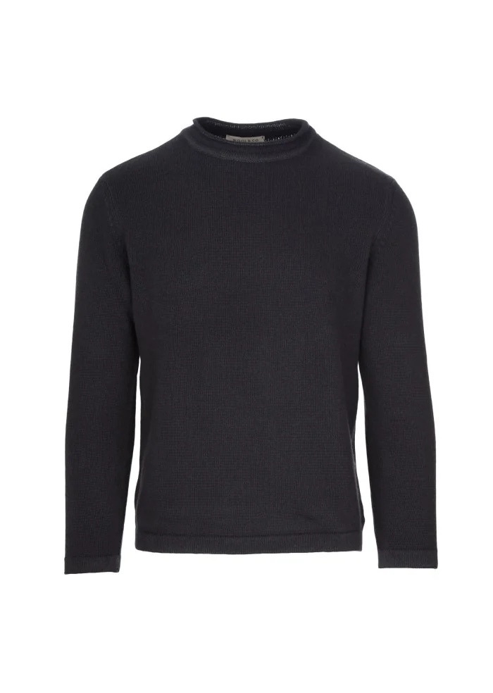 maglione uomo wool and co girocollo grigio antracite