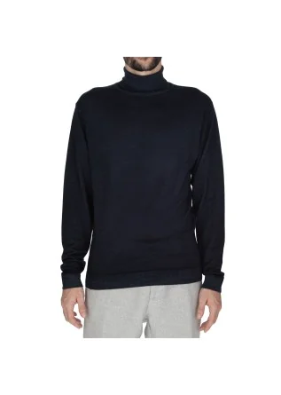 maglione uomo wool and co dolcevita blu scuro