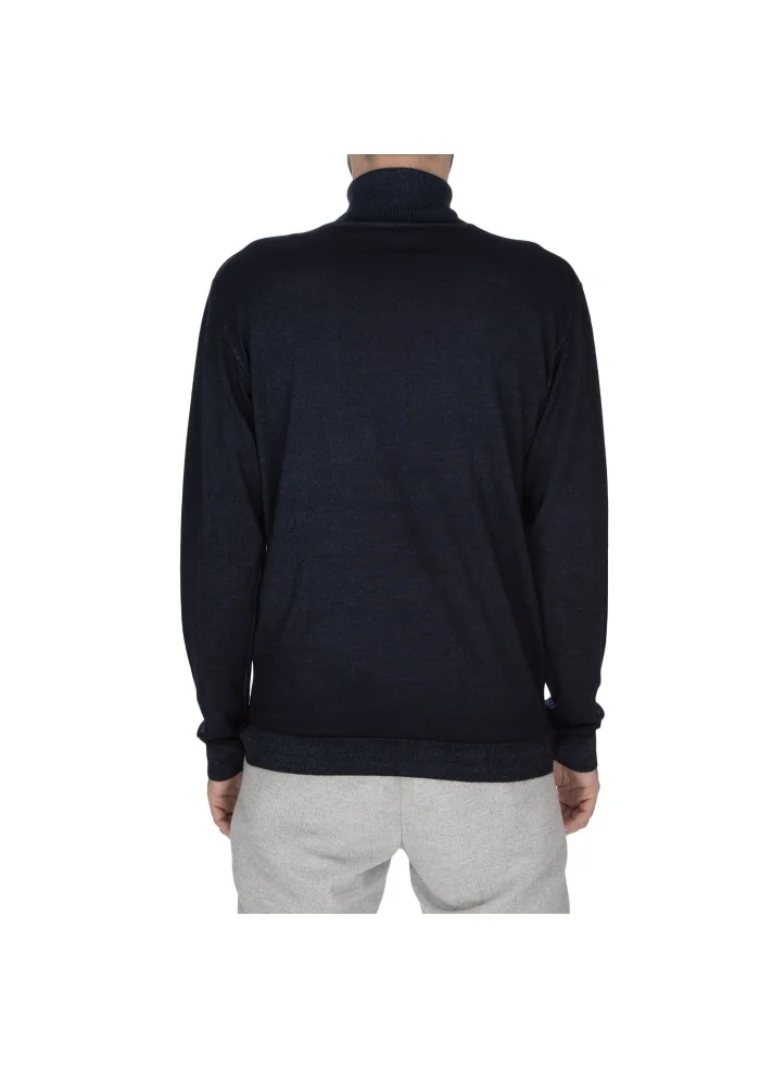 maglione uomo wool and co dolcevita blu scuro