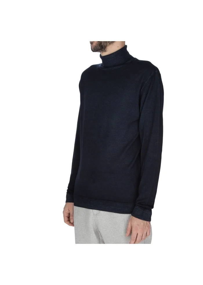 maglione uomo wool and co dolcevita blu scuro