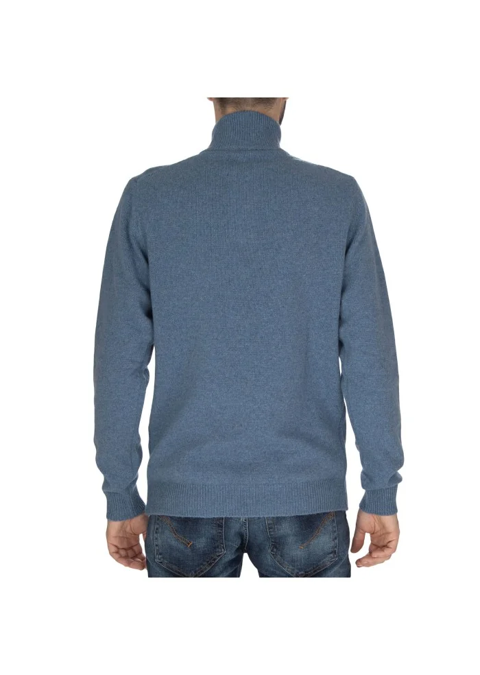 mens sweater wool and co high neck light blue