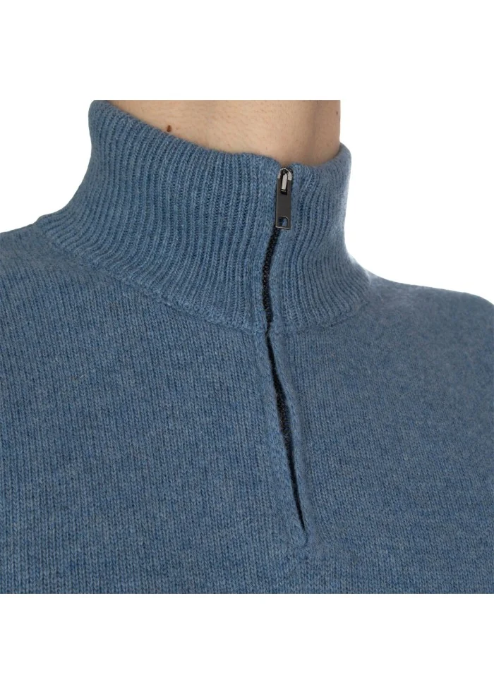 mens sweater wool and co high neck light blue