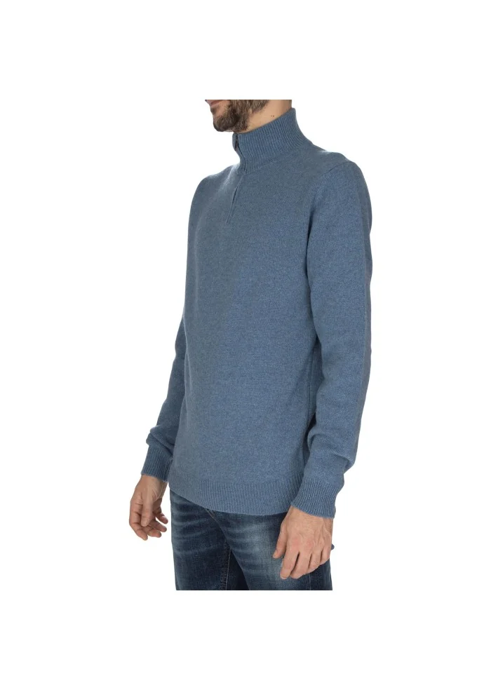 mens sweater wool and co high neck light blue