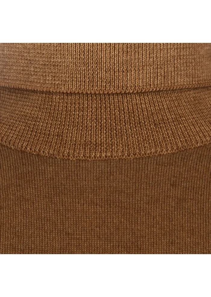 mens sweater daniele fiesoli high collar brown