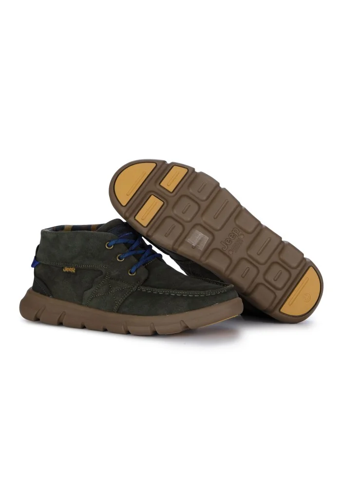 scarpe allacciate uomo jeep tabasco moc verde blu