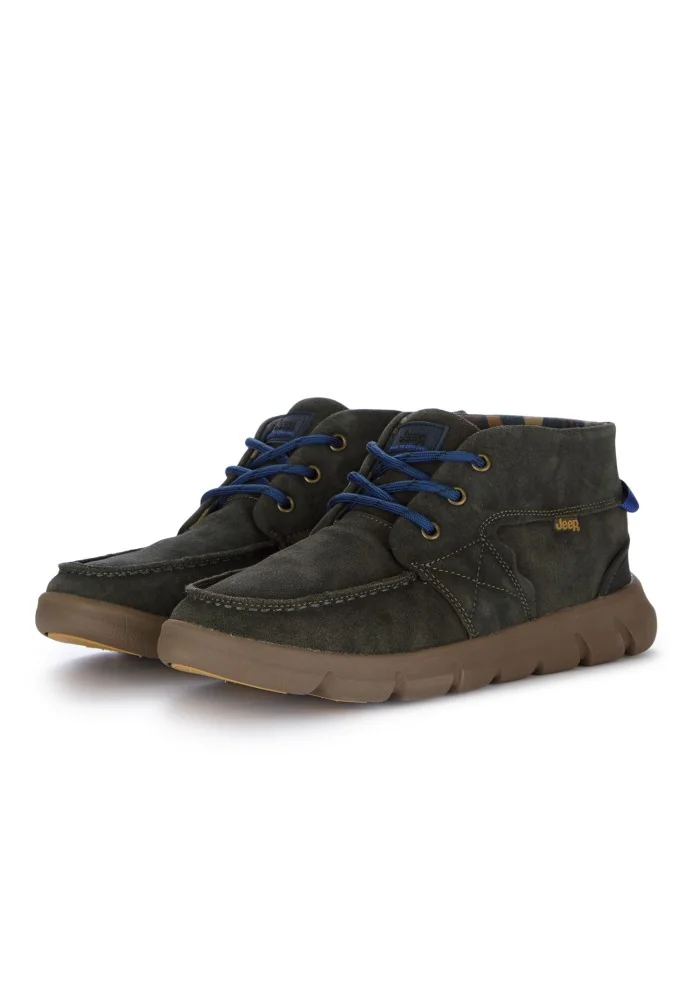 scarpe allacciate uomo jeep tabasco moc verde blu