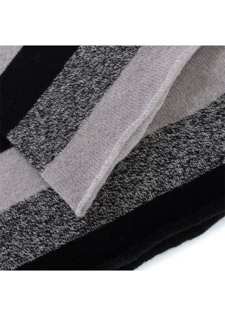 RIVIERA CASHMERE | COLLO TUBOLARE RIGATO NERO BEIGE