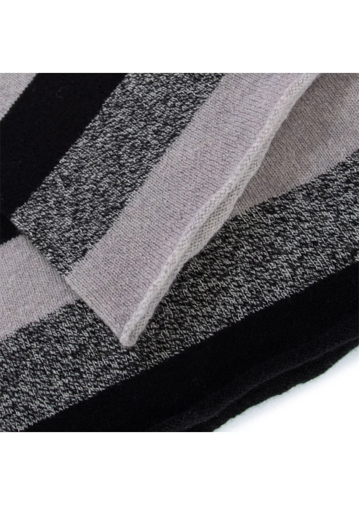 collo tubolare riviera cashmere rigato nero beige