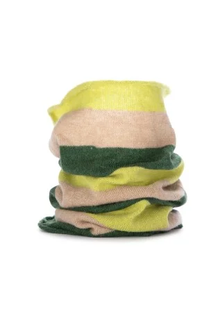 unisex tubolar neck warmer riviera cashmere striped green beige