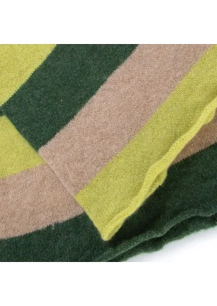 RIVIERA CASHMERE | COLLO TUBOLARE RIGATO VERDE BEIGE