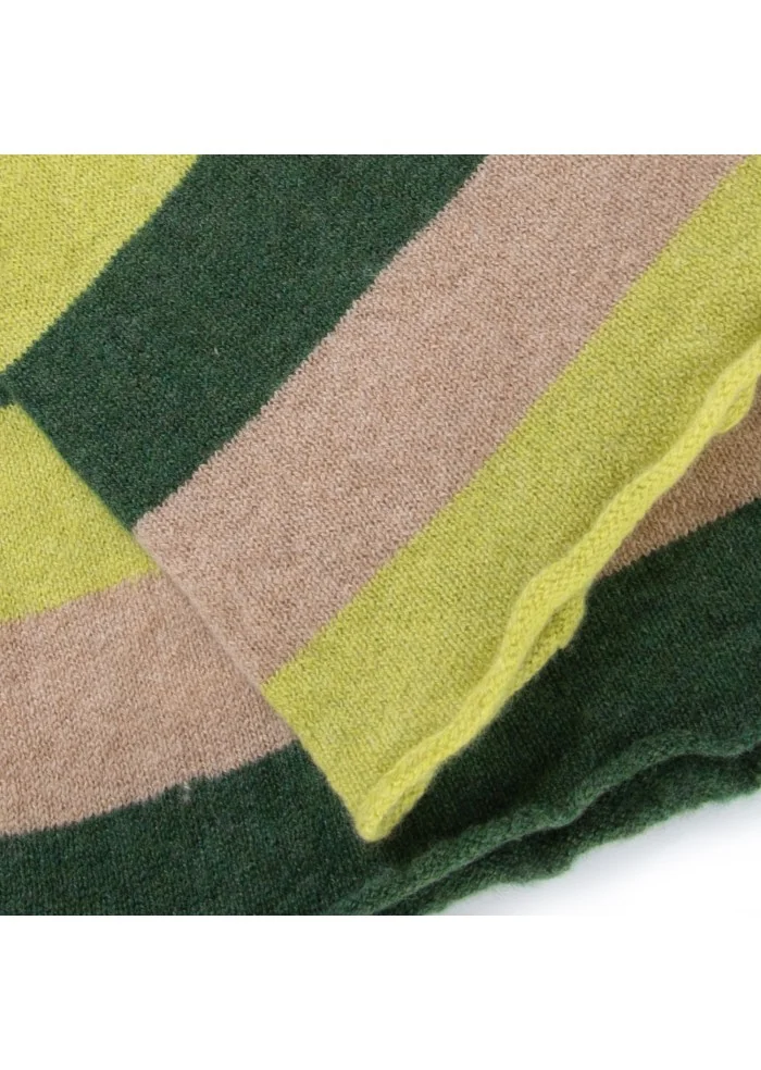 unisex tubolar neck warmer riviera cashmere striped green beige