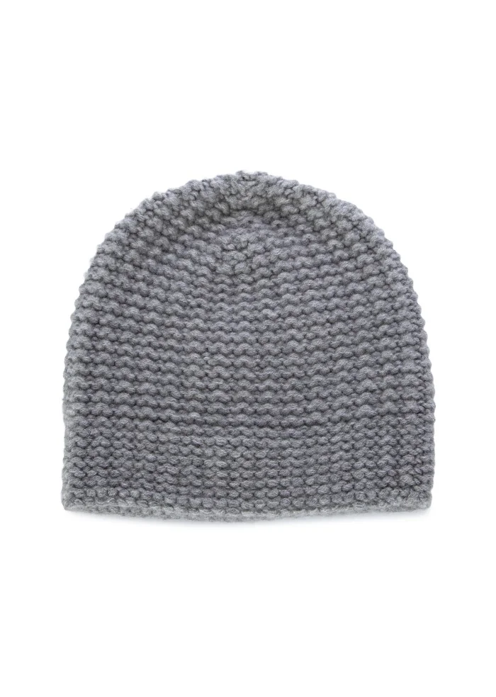 womens beanie riviera cashmere corn stitch grey