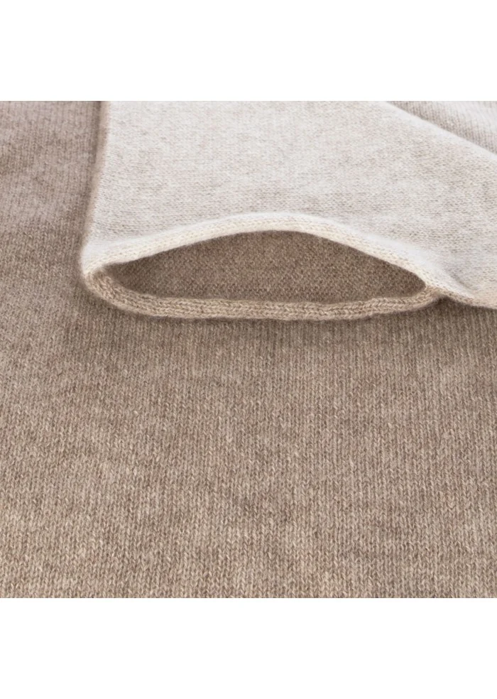 unisex schalkragen riviera cashmere zweifarben braun beige