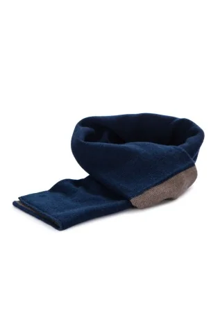 scaldacollo unisex riviera cashmere bicolore blu marrone