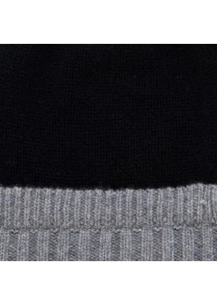 RIVIERA CASHMERE | BEANIE BICOLOR GREY BLACK