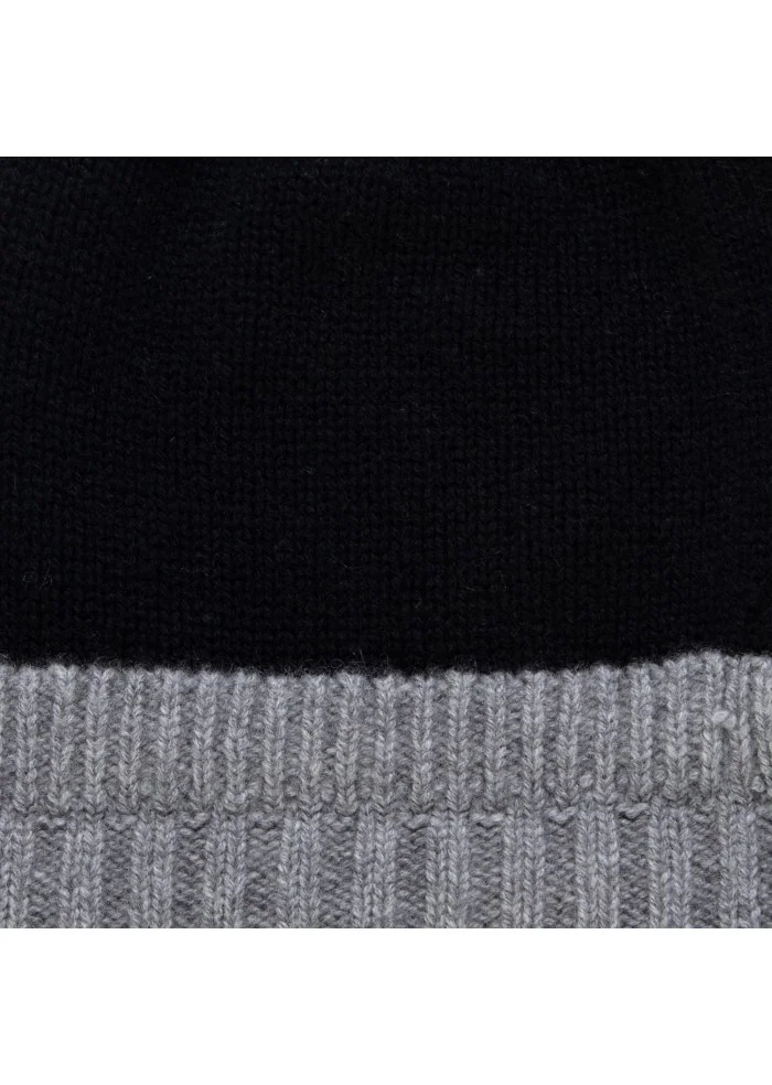 unisex mutze riviera cashmere zweifarbig grau schwarz