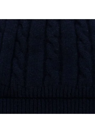 RIVIERA CASHMERE | BEANIE CABLE KNIT BLACK