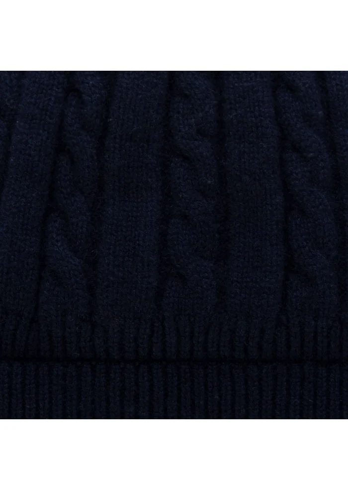 unisex beanie riviera cashmere cable knit black