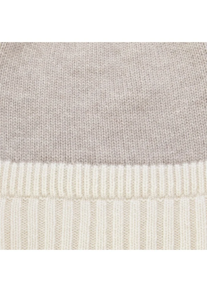 unisex beanie riviera cashmere bicolor beige cream white