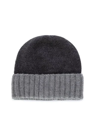 unisex beanie riviera cashmere bicolor light dark grey