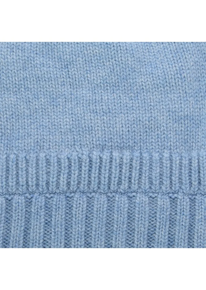 berretto unisex riviera cashmere cupola rasata azzurro cielo