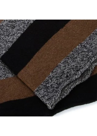 RIVIERA CASHMERE | COLLO TUBOLARE RIGATO NERO MARRONE