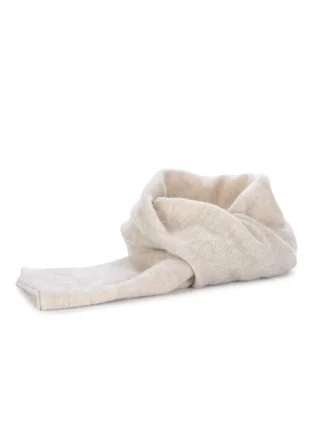 scaldacollo unisex riviera cashmere bicolore bianco panna beige