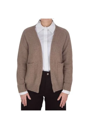 womens cardigan riviera cashmere pockets brown