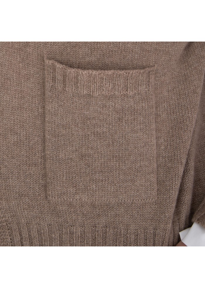 womens cardigan riviera cashmere pockets brown