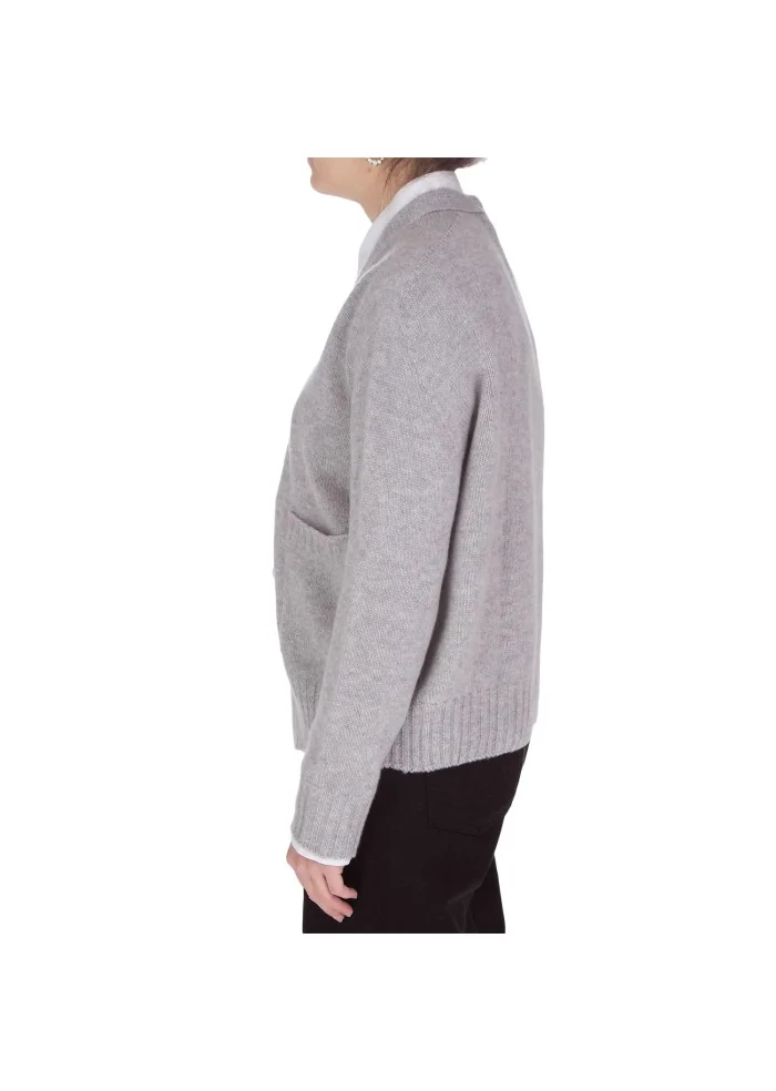 womens cardigan riviera cashmere pockets light grey