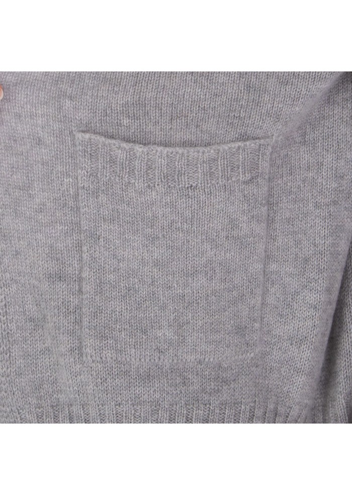 cardigan donna riviera cashmere tasche grigio chiaro