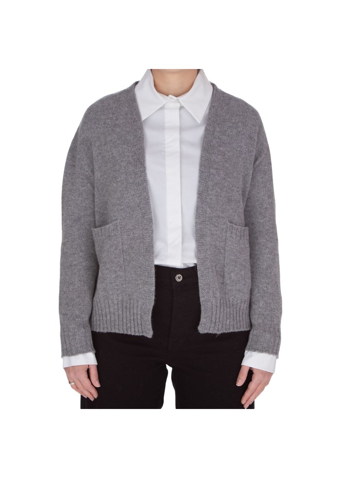 cardigan donna riviera cashmere tasche grigio