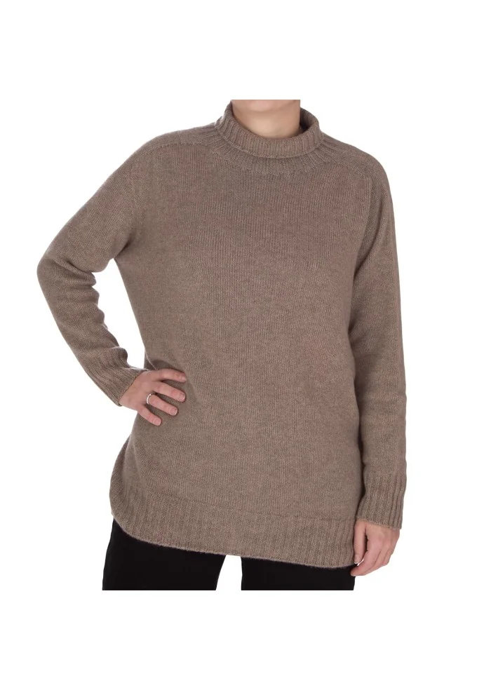 damen rollkragenpullover riviera cashmere over garzato braun