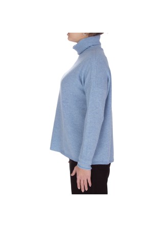 RIVIERA CASHMERE | MAGLIONE COLLO ALTO AZZURRO CIELO