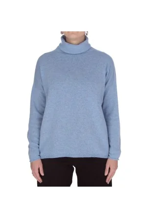 damen pullover riviera cashmere hohem kragen himmelblau