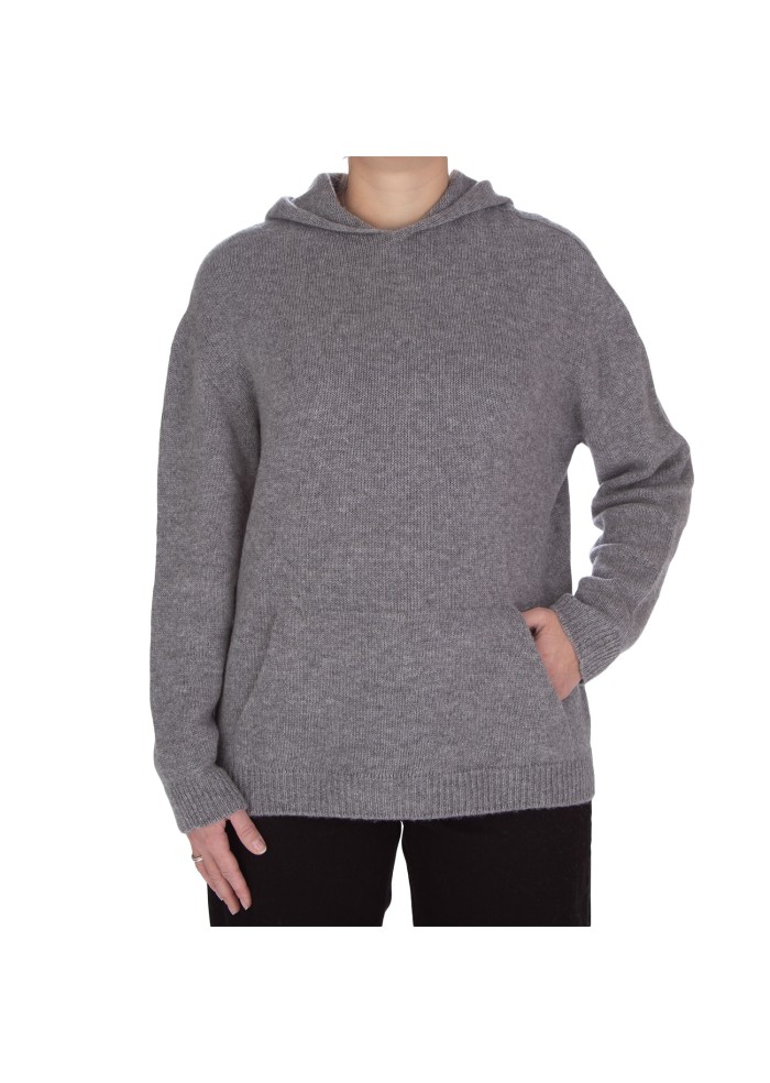 damen hoodie riviera cashmere taschen grau