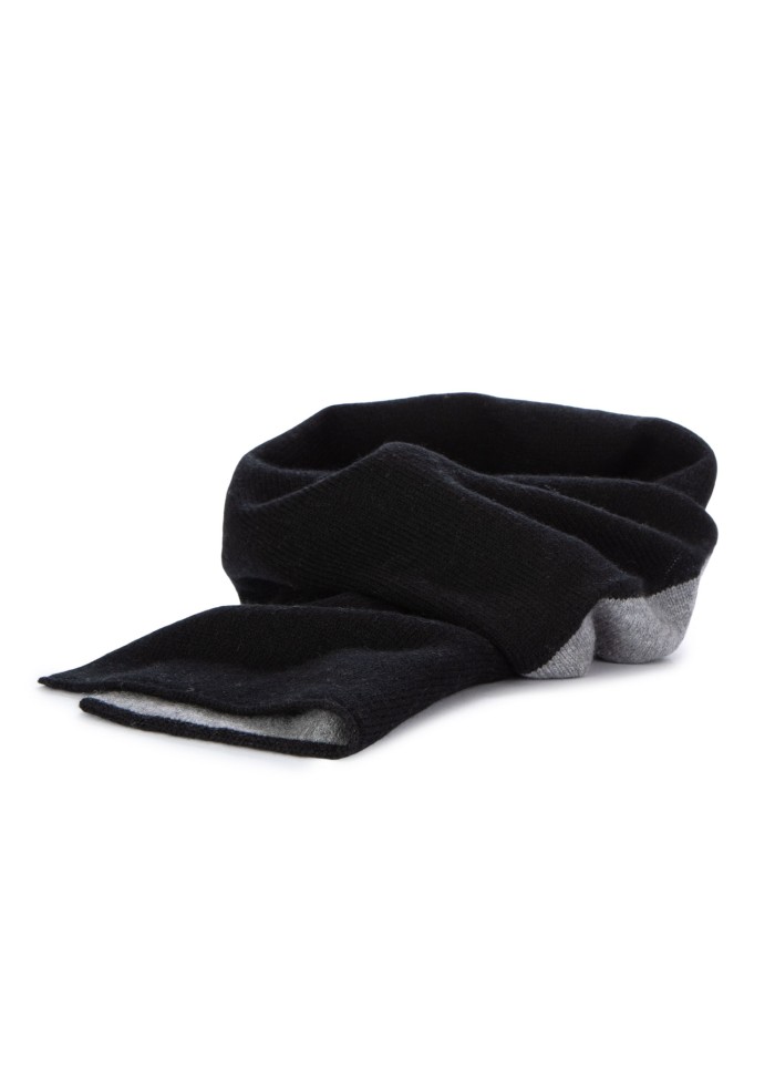 unisex collar scarf riviera cashmere bicolor grey black