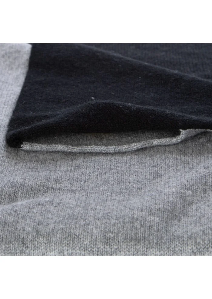 scaldacollo unisex riviera cashmere bicolore grigio nero